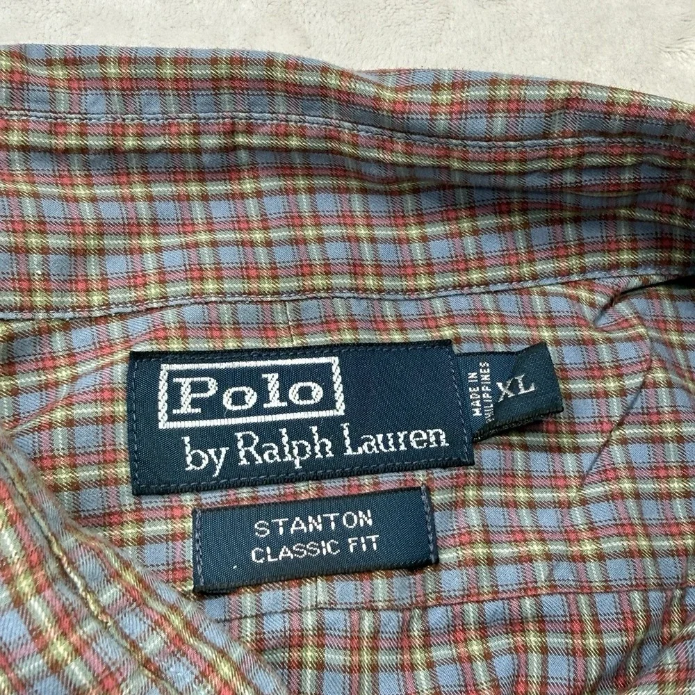 Polo Ralph Lauren Stanton Classic‎ Fit Plaid Shirt Mens XL Ivy Prep